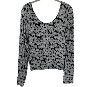 Map To Mars Elephant Bodycon Long Sleeve Crop Top